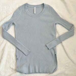 Athleta Lincoln Park Sweater Ribbed Tunic Length CYA Top Glacial Blue